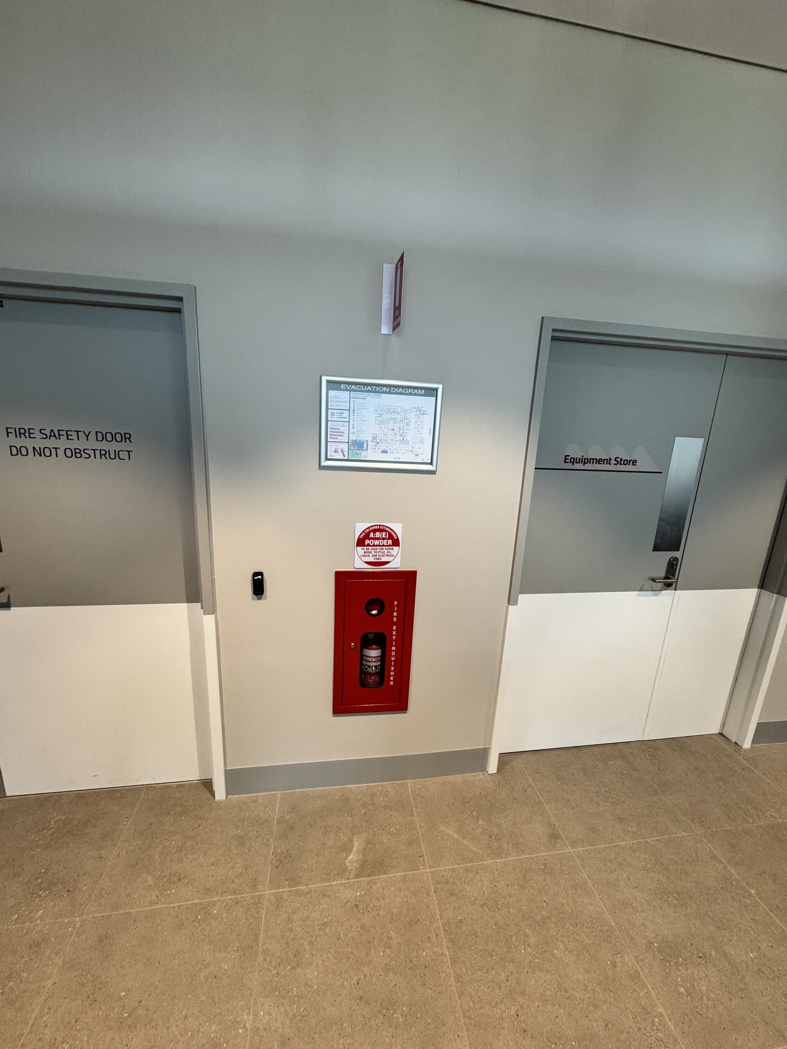 Fire door and extinguisher cabinet installation