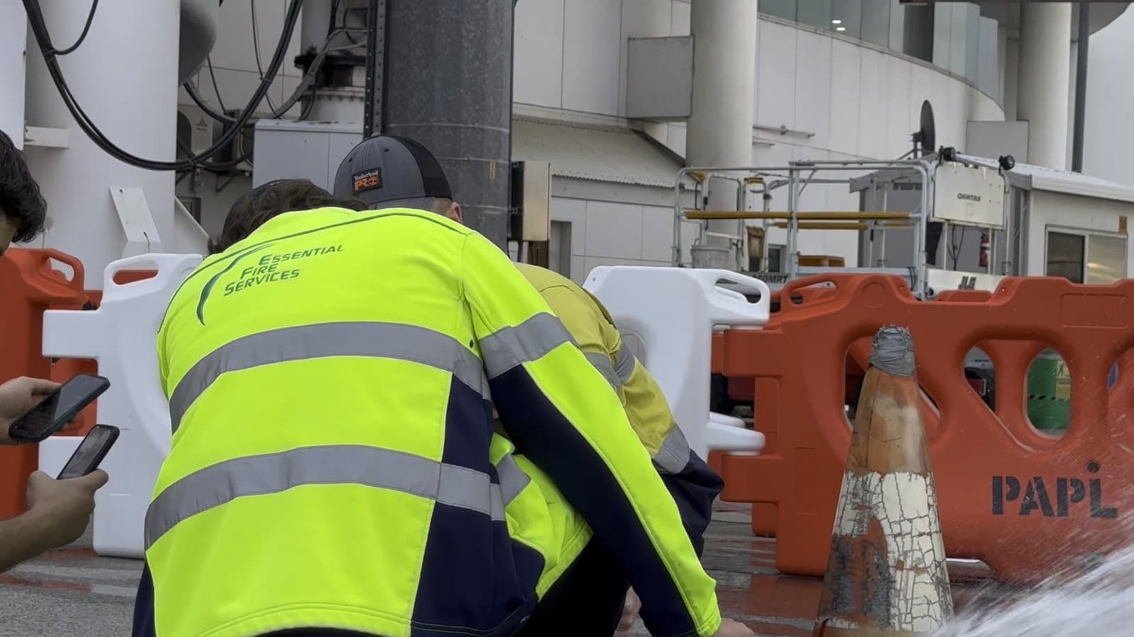 EFS team at airport hydrant testing